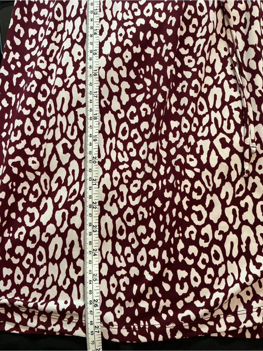 Michael Kors Burgundy and Cream Leopard-Print Ruffle Tunic